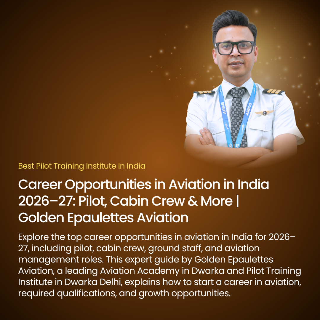 Career Opportunities in Aviation in India 2026–27: Pilot, Cabin Crew & More | Golden Epaulettes Aviation
